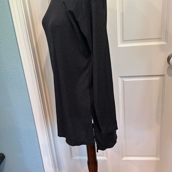 Anthropologie Vanessa Virginia, black/gold, metallic turtleneck sweater XS - Picture 3 of 11